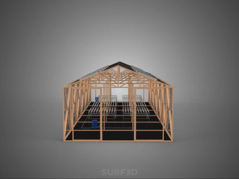 SOLAR PANEL HYDROPONIC AEROPONIC GREENHOUSE GLASSHOUSE FARM 3D Model