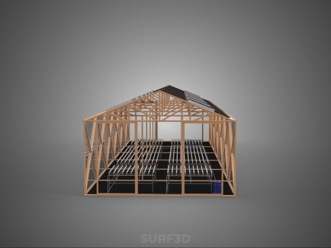СОЛНЕЧНАЯ ПАНЕЛЬ ГИДРОПОННАЯ АЭРОПОНИЧЕСКАЯ ТЕПЛИЧНАЯ ФЕРМА 3D Модель