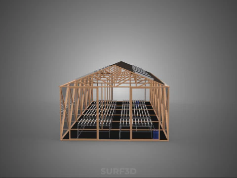 SOLAR PANEL HYDROPONIC AEROPONIC GREENHOUSE GLASSHOUSE FARM 3D Model
