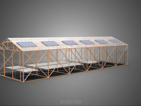 SOLAR PANEL HYDROPONIC AEROPONIC GREENHOUSE GLASSHOUSE FARM 3D Model