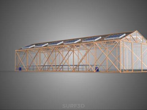 СОЛНЕЧНАЯ ПАНЕЛЬ ГИДРОПОННАЯ АЭРОПОНИЧЕСКАЯ ТЕПЛИЧНАЯ ФЕРМА 3D Модель
