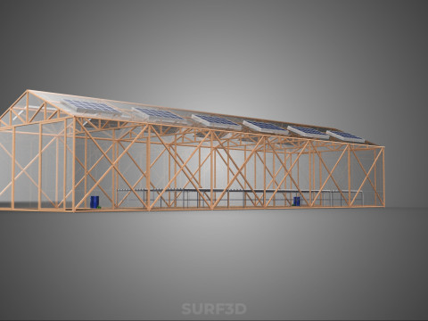 СОЛНЕЧНАЯ ПАНЕЛЬ ГИДРОПОННАЯ АЭРОПОНИЧЕСКАЯ ТЕПЛИЧНАЯ ФЕРМА 3D Модель