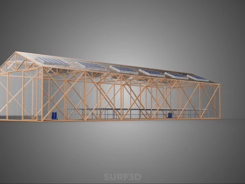 SOLAR PANEL HYDROPONIC AEROPONIC GREENHOUSE GLASSHOUSE FARM 3D Model