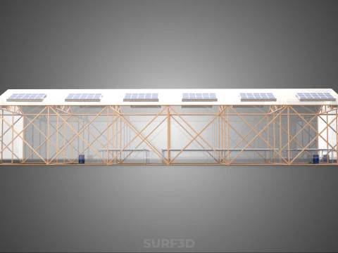 SOLAR PANEL HYDROPONIC AEROPONIC GREENHOUSE GLASSHOUSE FARM 3D Model