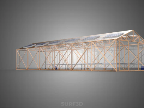SOLAR PANEL HYDROPONIC AEROPONIC GREENHOUSE GLASSHOUSE FARM 3D Model