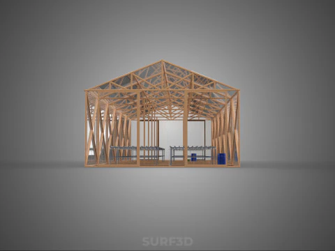 SOLAR PANEL HYDROPONIC AEROPONIC GREENHOUSE GLASSHOUSE FARM 3D Model