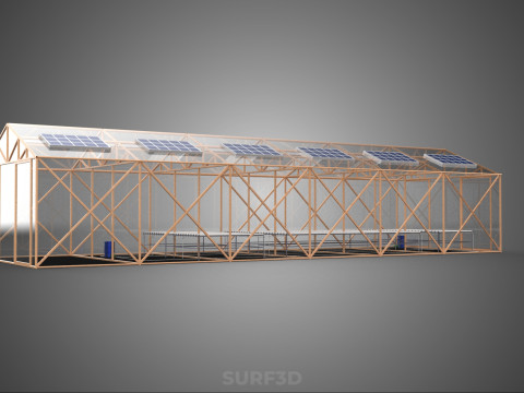 СОЛНЕЧНАЯ ПАНЕЛЬ ГИДРОПОННАЯ АЭРОПОНИЧЕСКАЯ ТЕПЛИЧНАЯ ФЕРМА 3D Модель