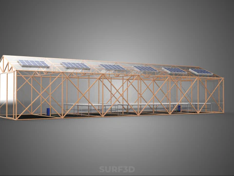 SOLAR PANEL HYDROPONIC AEROPONIC GREENHOUSE GLASSHOUSE FARM 3D Model