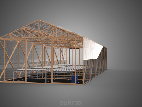СОЛНЕЧНАЯ ПАНЕЛЬ ГИДРОПОННАЯ АЭРОПОНИЧЕСКАЯ ТЕПЛИЧНАЯ ФЕРМА 3D Модель