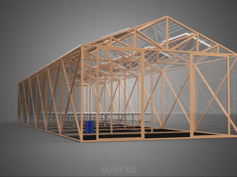 SOLAR PANEL HYDROPONIC AEROPONIC GREENHOUSE GLASSHOUSE FARM 3D Model