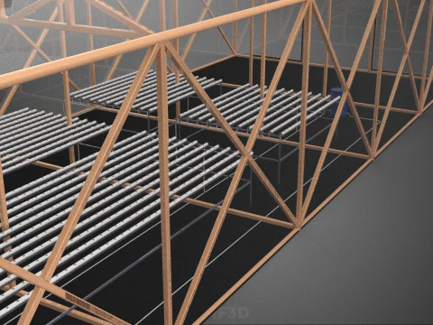 SOLAR PANEL HYDROPONIC AEROPONIC GREENHOUSE GLASSHOUSE FARM 3D Model