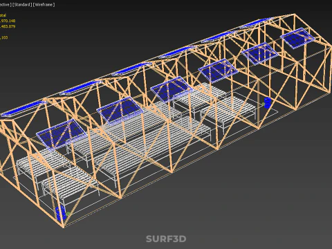 SOLAR PANEL HYDROPONIC AEROPONIC GREENHOUSE GLASSHOUSE FARM 3D Model