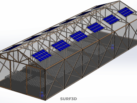 СОЛНЕЧНАЯ ПАНЕЛЬ ГИДРОПОННАЯ АЭРОПОНИЧЕСКАЯ ТЕПЛИЧНАЯ ФЕРМА 3D Модель