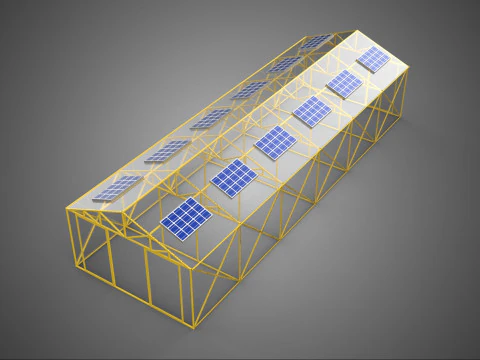 RUMAH KACA RUMAH KACA TANAMAN TENAGA SURYA Model 3D