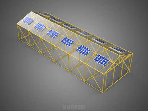 RUMAH KACA RUMAH KACA TANAMAN TENAGA SURYA Model 3D