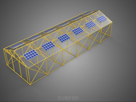 RUMAH KACA RUMAH KACA TANAMAN TENAGA SURYA Model 3D