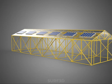 SOLAR POWERED PLANT CROP GREENHOUSE HOTHOUSE GLASSHOUSE GARDEN 3D Model