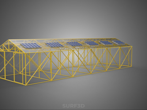 RUMAH KACA RUMAH KACA TANAMAN TENAGA SURYA Model 3D