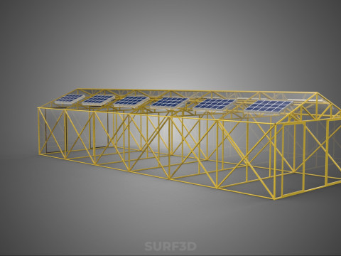 RUMAH KACA RUMAH KACA TANAMAN TENAGA SURYA Model 3D