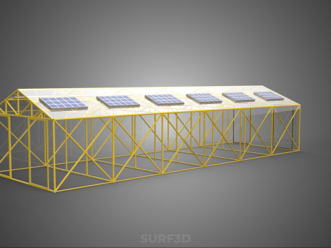 RUMAH KACA RUMAH KACA TANAMAN TENAGA SURYA Model 3D