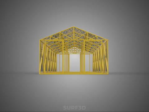 RUMAH KACA RUMAH KACA TANAMAN TENAGA SURYA Model 3D