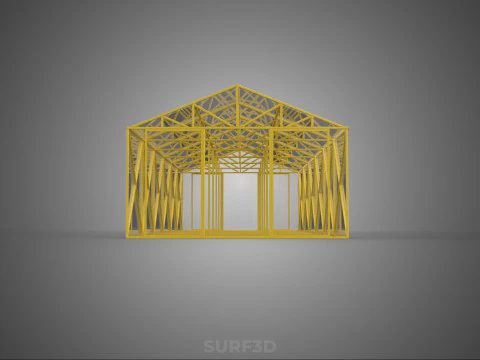 SOLAR POWERED PLANT CROP GREENHOUSE HOTHOUSE GLASSHOUSE GARDEN 3D Model