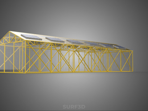 RUMAH KACA RUMAH KACA TANAMAN TENAGA SURYA Model 3D