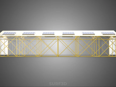 SOLAR POWERED PLANT CROP GREENHOUSE HOTHOUSE GLASSHOUSE GARDEN 3D Model