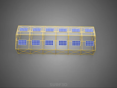 SOLAR POWERED PLANT CROP GREENHOUSE HOTHOUSE GLASSHOUSE GARDEN 3D Model