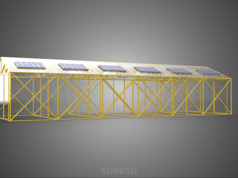 RUMAH KACA RUMAH KACA TANAMAN TENAGA SURYA Model 3D