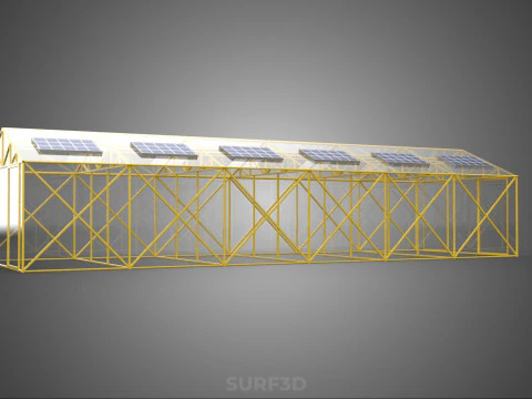 SOLAR POWERED PLANT CROP GREENHOUSE HOTHOUSE GLASSHOUSE GARDEN 3D Model