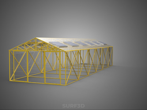 RUMAH KACA RUMAH KACA TANAMAN TENAGA SURYA Model 3D