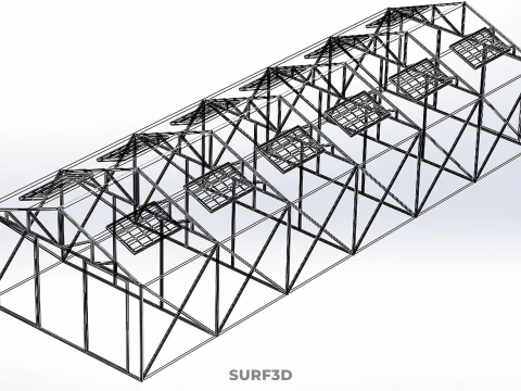 SOLAR POWERED PLANT CROP GREENHOUSE HOTHOUSE GLASSHOUSE GARDEN 3D Model