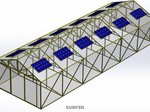 RUMAH KACA RUMAH KACA TANAMAN TENAGA SURYA Model 3D