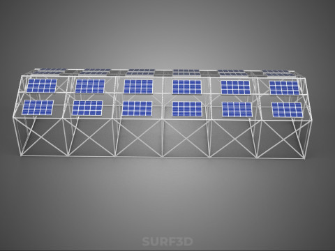PANEL SOLAR FOTOVOLTAICO INVERNADERO INVERNADERO INVERNADERO INVERNADERO Modelo 3D