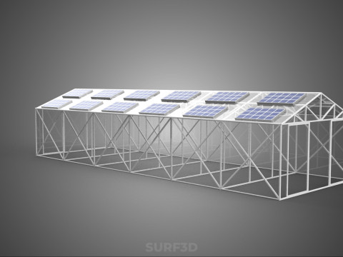 PANEL SOLAR FOTOVOLTAICO INVERNADERO INVERNADERO INVERNADERO INVERNADERO Modelo 3D