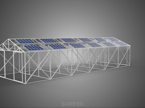 PANEL SOLAR FOTOVOLTAICO INVERNADERO INVERNADERO INVERNADERO INVERNADERO Modelo 3D