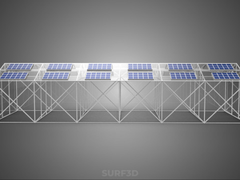 PANEL SOLAR FOTOVOLTAICO INVERNADERO INVERNADERO INVERNADERO INVERNADERO Modelo 3D