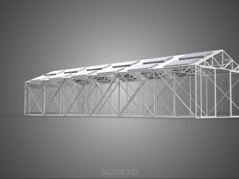 PANEL SOLAR FOTOVOLTAICO INVERNADERO INVERNADERO INVERNADERO INVERNADERO Modelo 3D