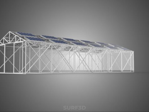 PANEL SOLAR FOTOVOLTAICO INVERNADERO INVERNADERO INVERNADERO INVERNADERO Modelo 3D