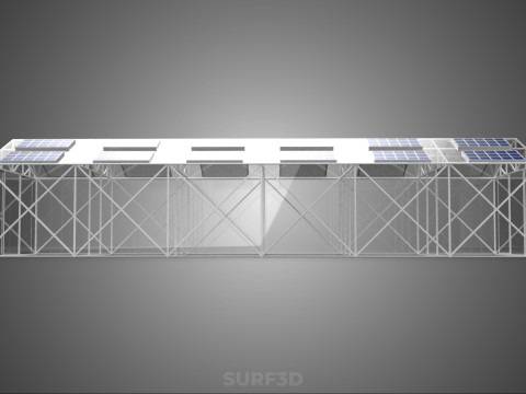 PANEL SOLAR FOTOVOLTAICO INVERNADERO INVERNADERO INVERNADERO INVERNADERO Modelo 3D