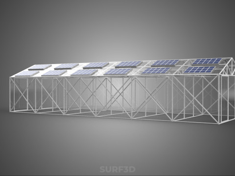PANEL SOLAR FOTOVOLTAICO INVERNADERO INVERNADERO INVERNADERO INVERNADERO Modelo 3D