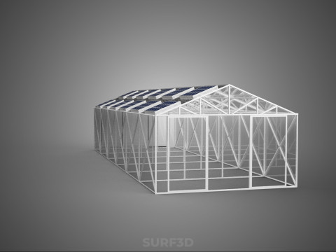 PANEL SOLAR FOTOVOLTAICO INVERNADERO INVERNADERO INVERNADERO INVERNADERO Modelo 3D