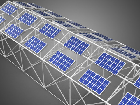 PANEL SOLAR FOTOVOLTAICO INVERNADERO INVERNADERO INVERNADERO INVERNADERO Modelo 3D