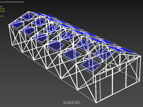PANEL SOLAR FOTOVOLTAICO INVERNADERO INVERNADERO INVERNADERO INVERNADERO Modelo 3D