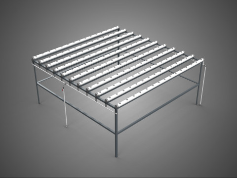CHANNEL NFT GROW RACK ПВХ НАЛАШТУВАННЯ БЕЗ ГРУНТУ ГІДРОПОНІЧНА ФЕРМА 3D Модель