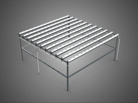 चैनल एनएफटी ग्रो रैक पीवीसी सेटअप मिट्टी रहित हाइड्रोपोनिक फार्म प्लांट 3D मॉडल