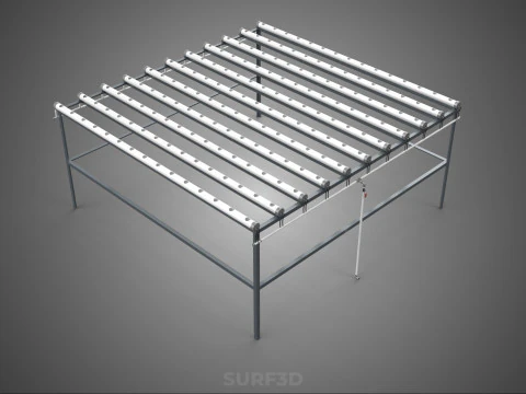 CHANNEL NFT GROW RACK PVC SETUP SOIL-LESS HYDROPONIC FARM PLANT 3D Model