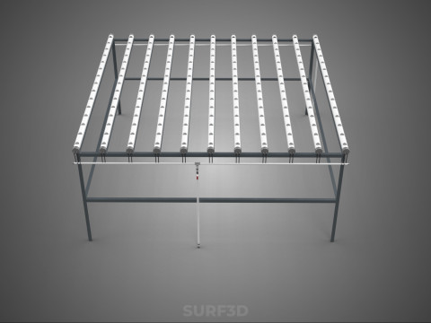 CHANNEL NFT GROW RACK PVC SETUP SOIL-LESS HYDROPONIC FARM PLANT 3D Model