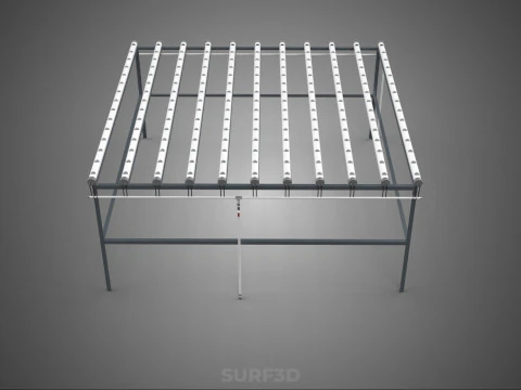 CHANNEL NFT GROW RACK PVC SETUP SOIL-LESS HYDROPONIC FARM PLANT 3D Model